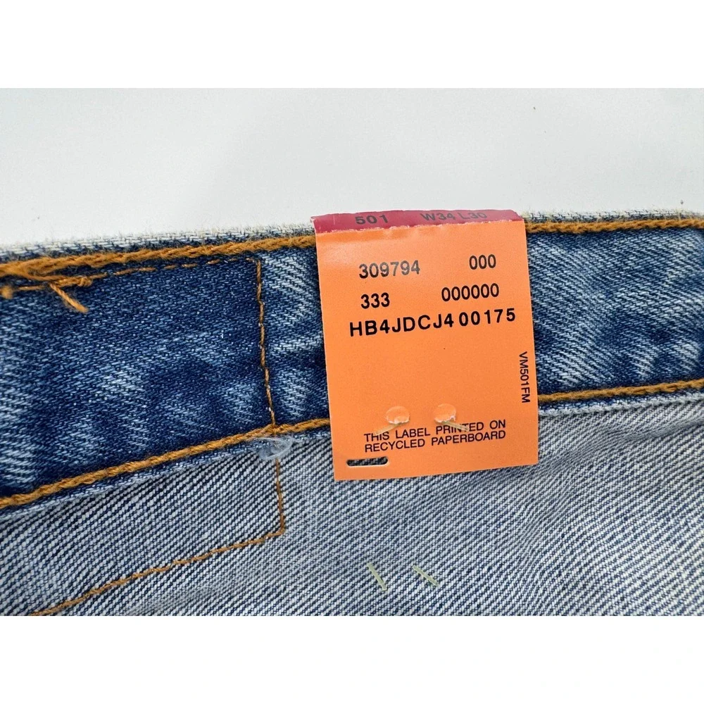 Vintage Levi's 501xx Dead Stock 34x30 Jeans Mens Button Fly Blue‎ New Bat Wing